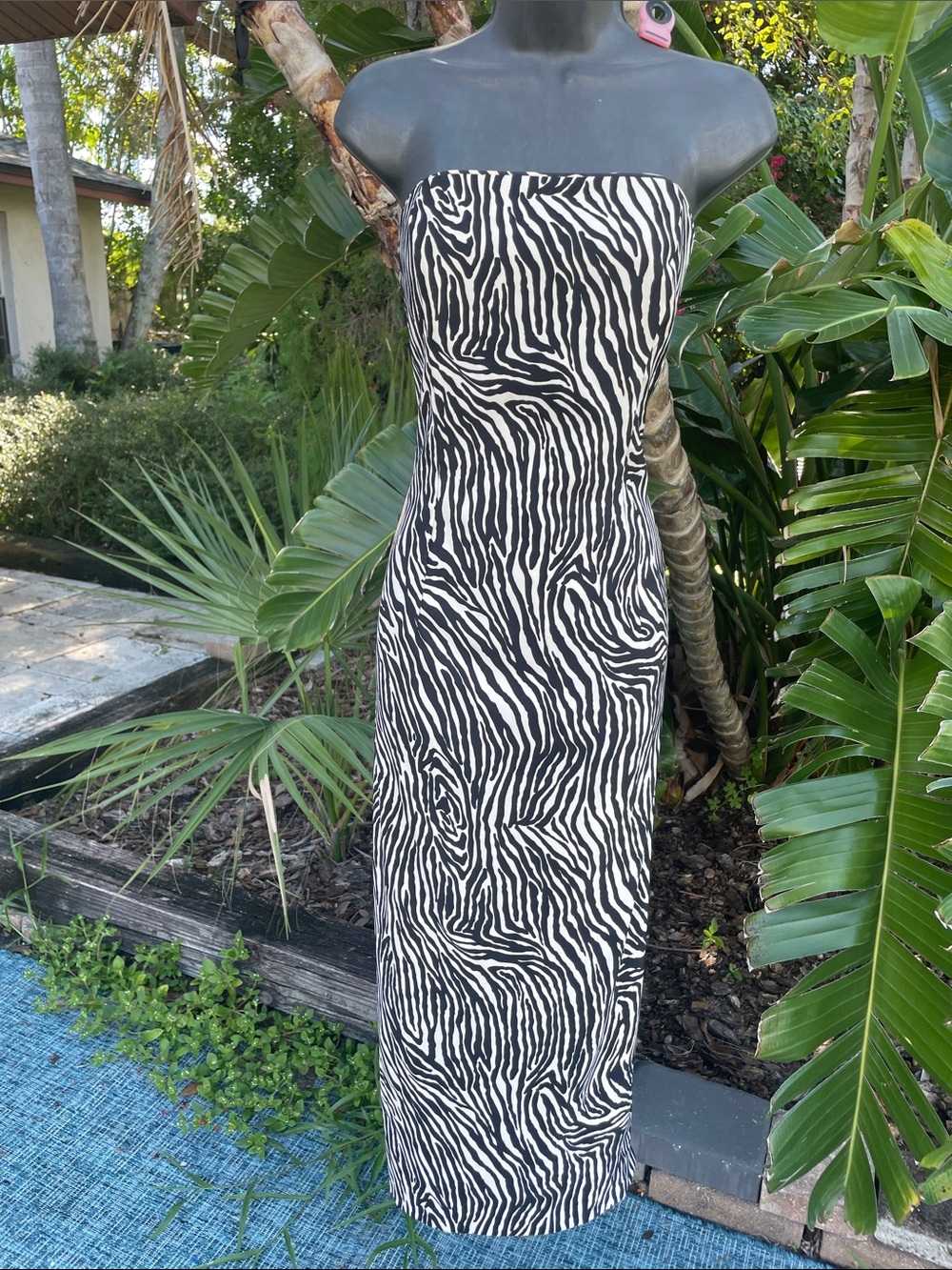 zebra print strapless, gunny sax millennium dress